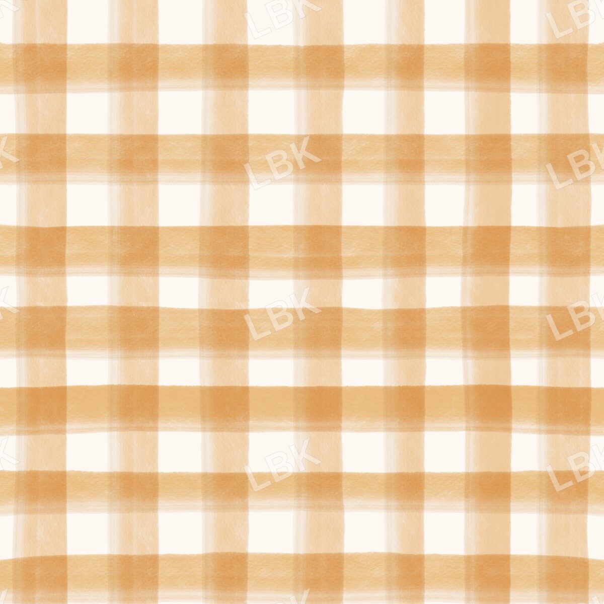 Watercolor gingham plaid warm yellow