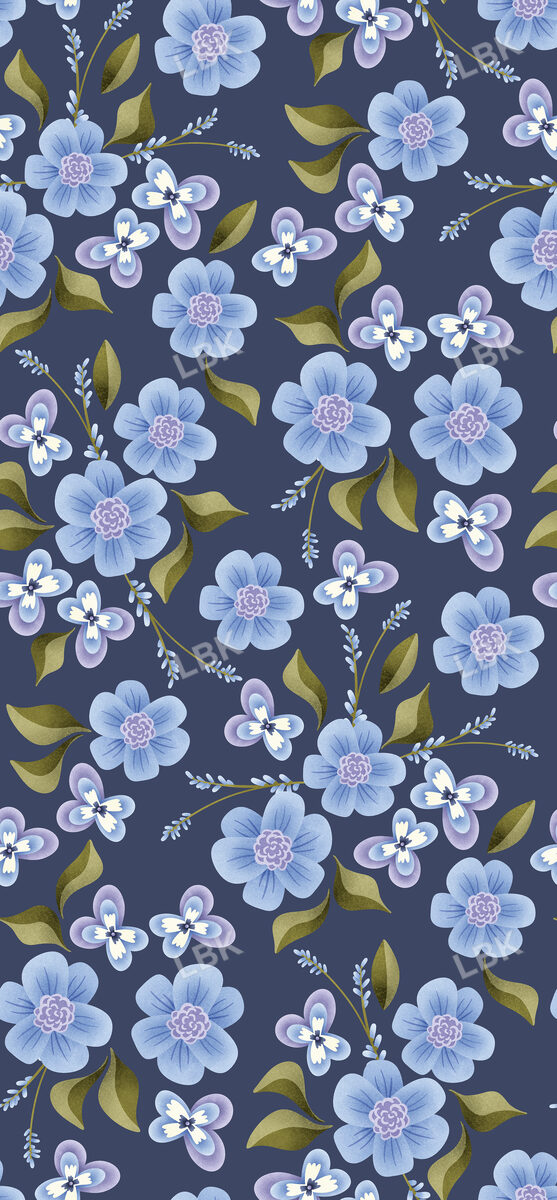 Hoppy Easter Floral Navy