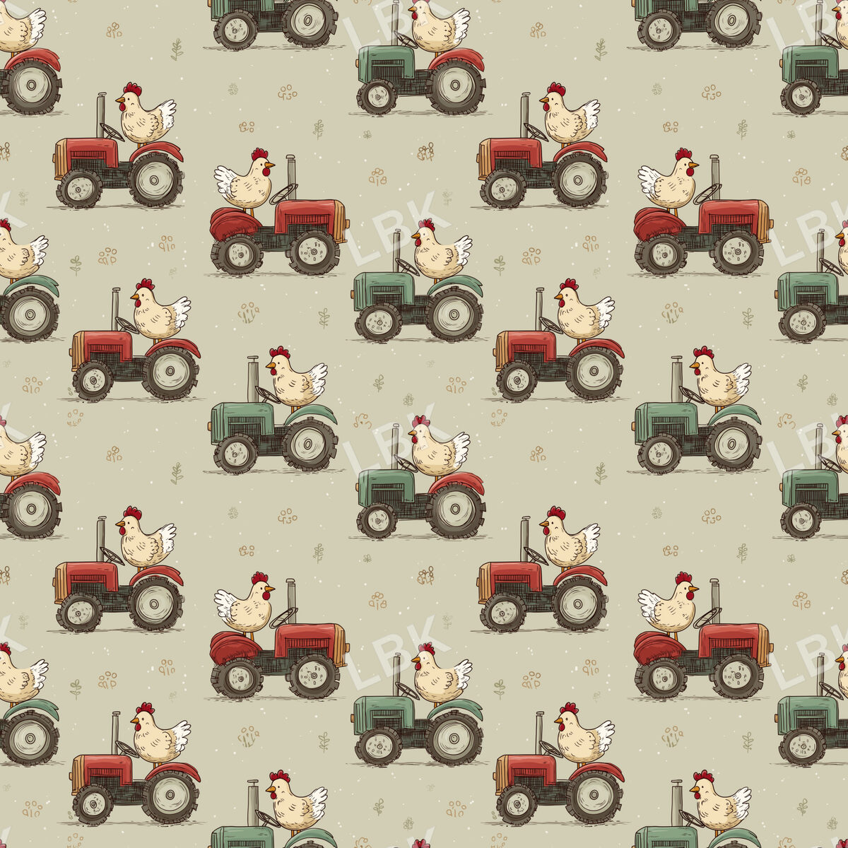 Tractor chicken 14x14