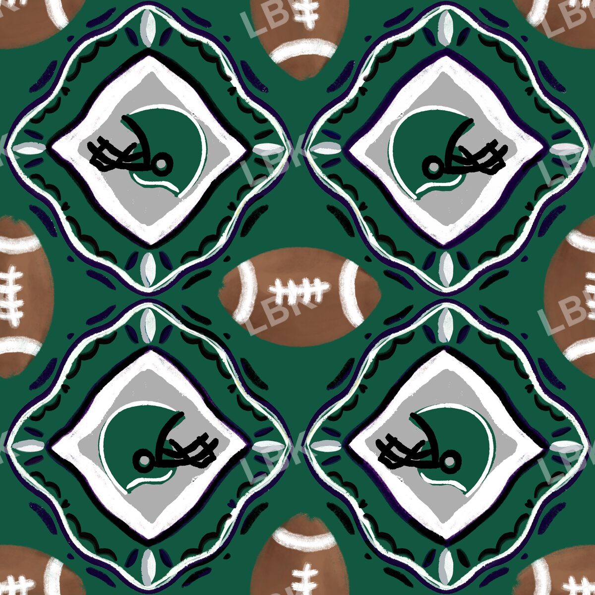 New York team football tiles green