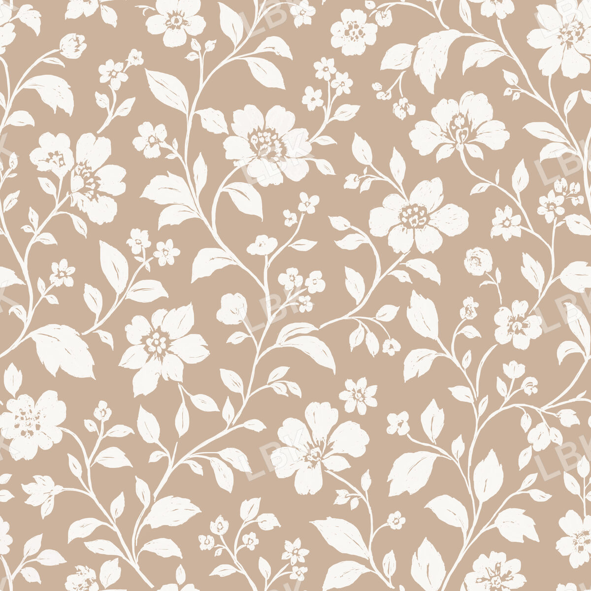 Floral Toile-Beige