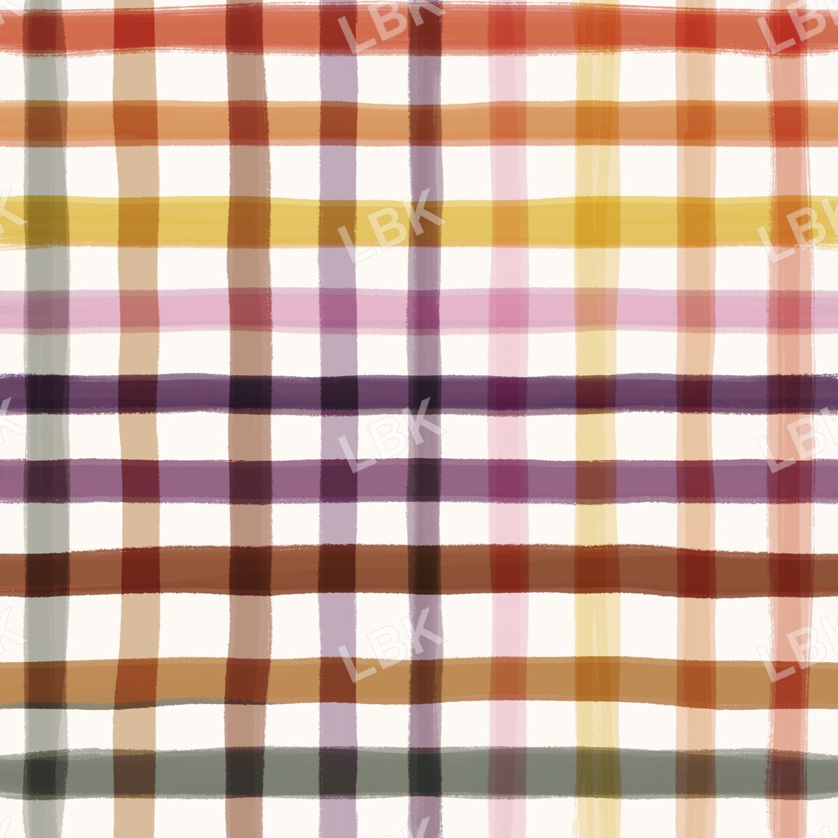 Hello Fall multicolored gingham plaid