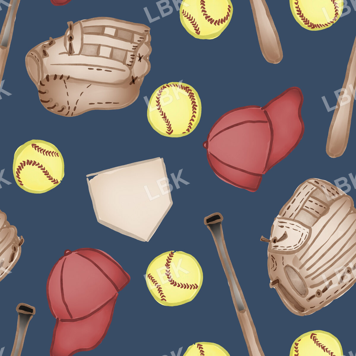 Softball - Navy - Red Hats