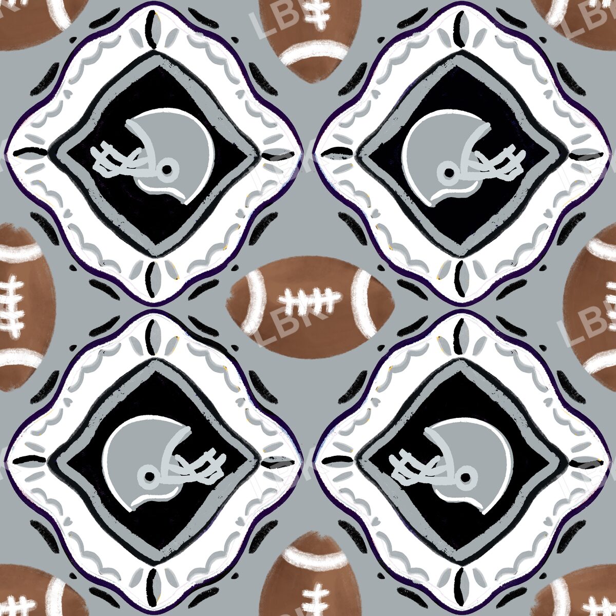 Las Vegas team football tiles silver gray