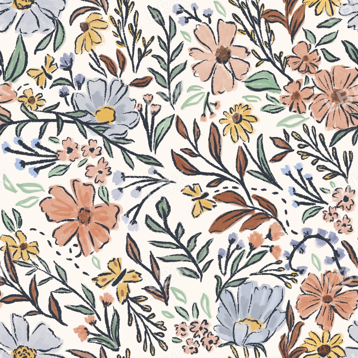Keep Going boho floral original cream