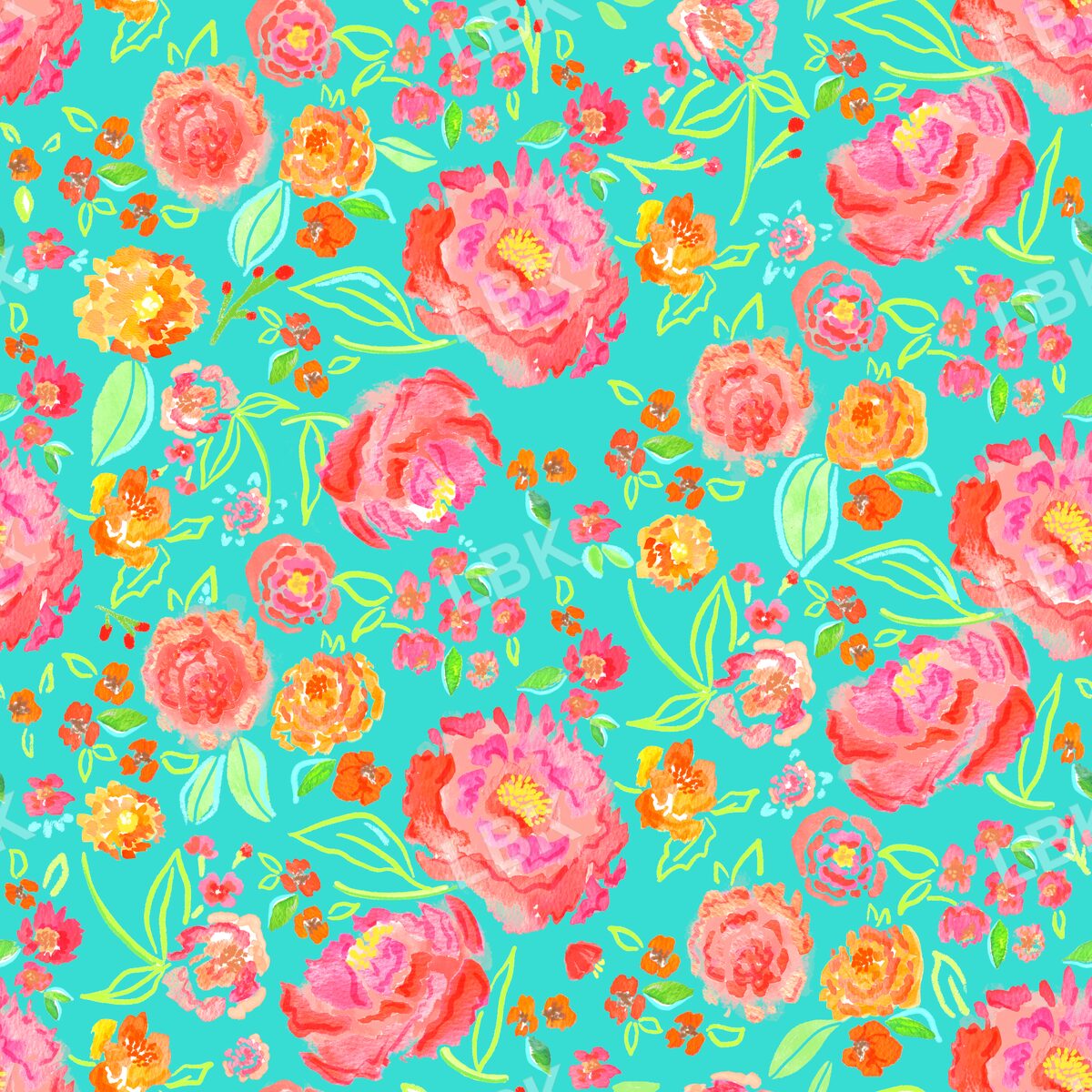 Bright blossoms turquoise