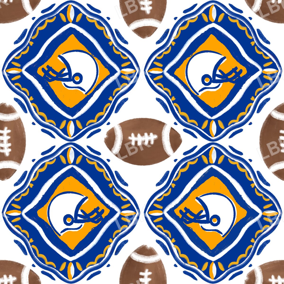 Los Angeles team football tiles white