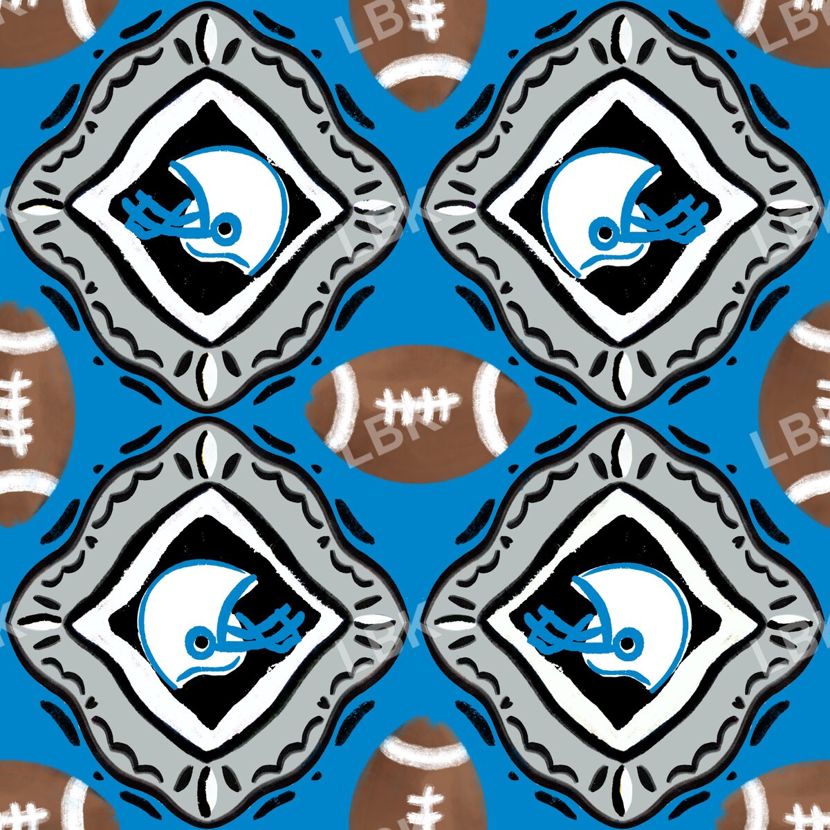 Carolina team football tiles blue