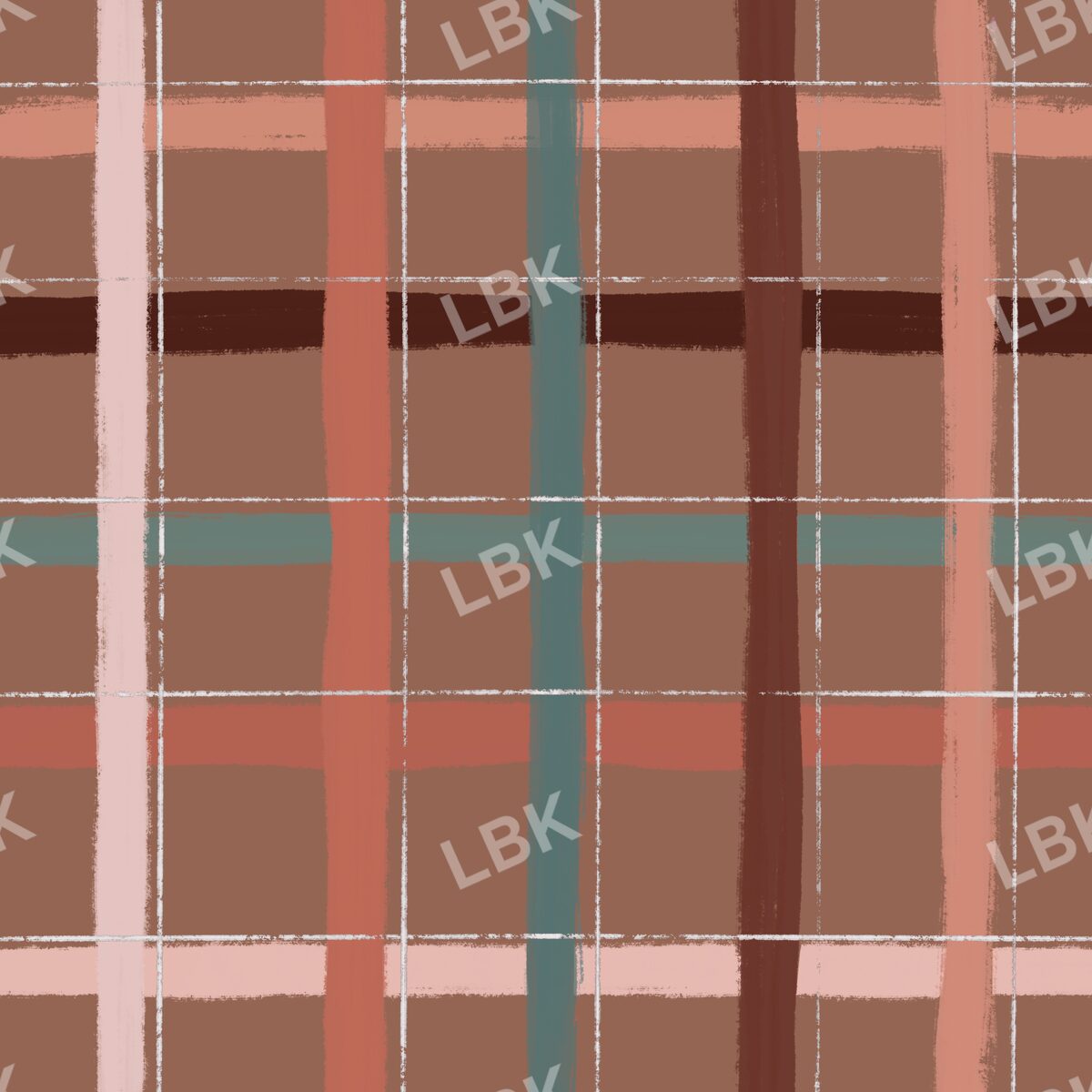 Tobacco brown multi plaid