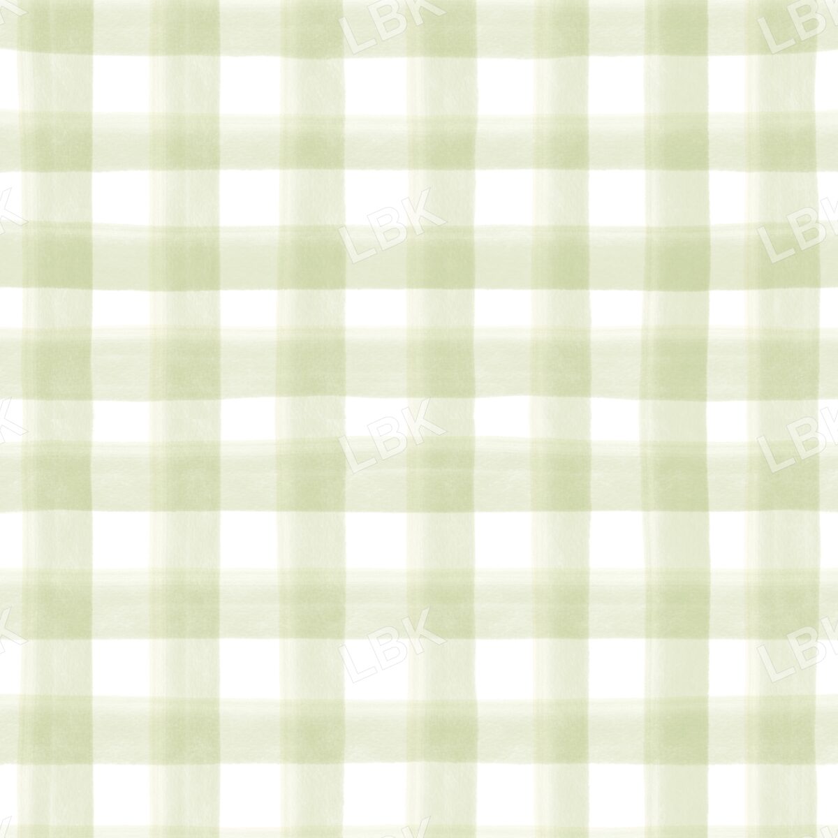 Watercolor gingham plaid spring green