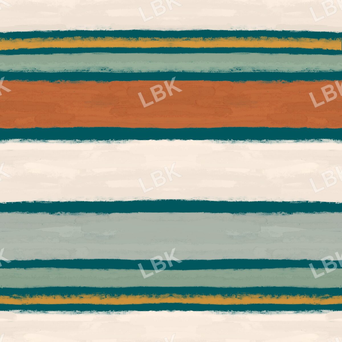 Rustic painted stripe cream teal