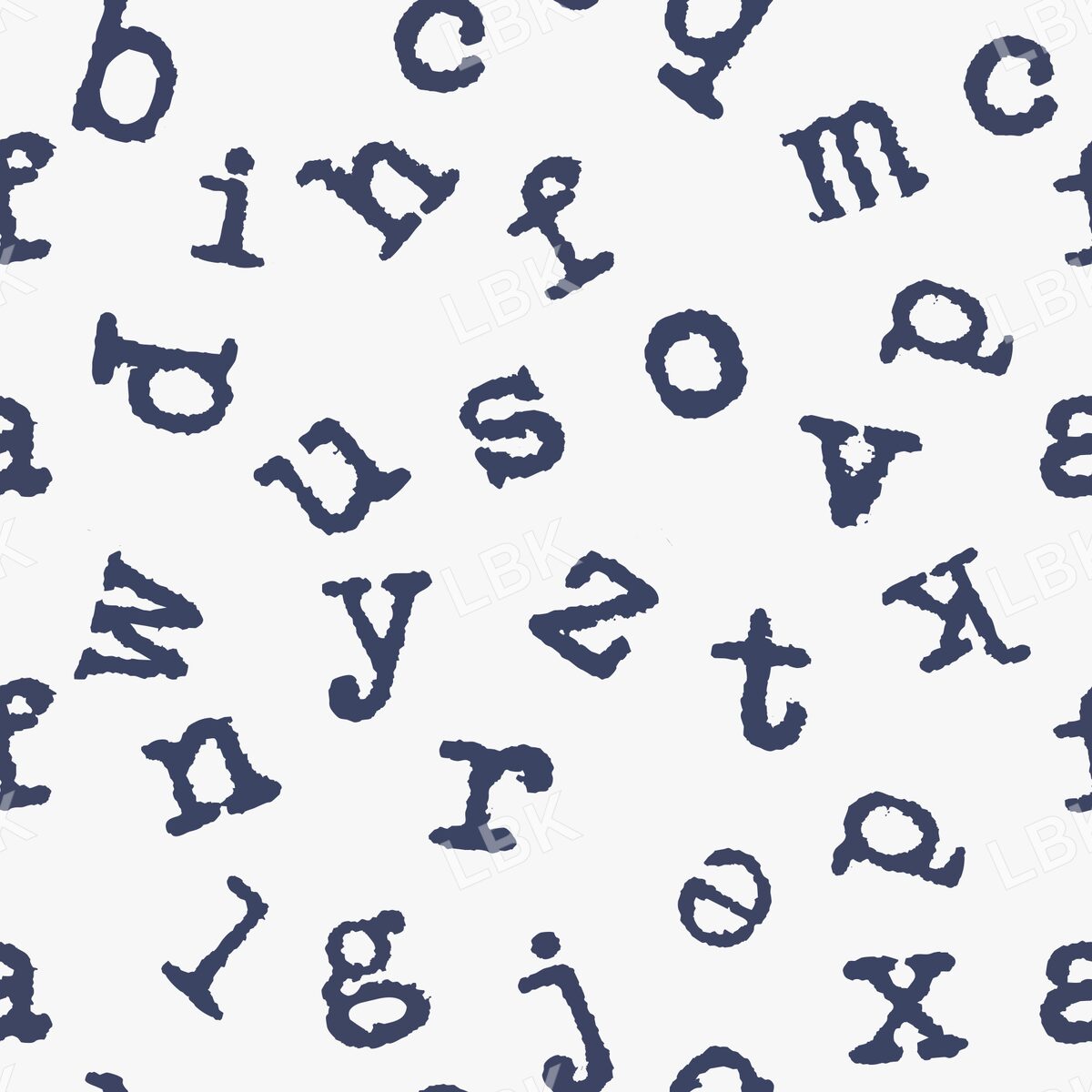 Typewriter alphabet toss - light gray and navy