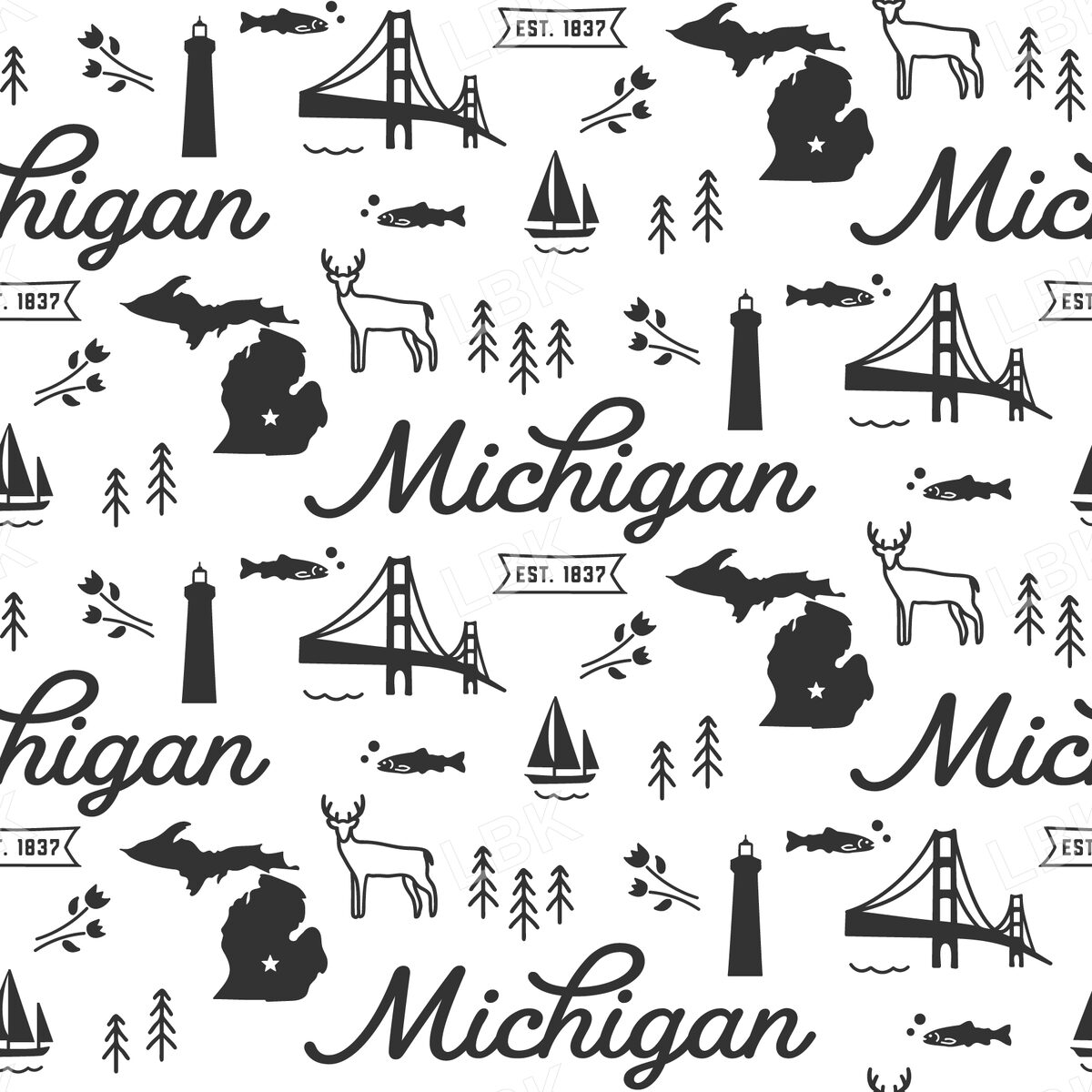 Michigan-black and white