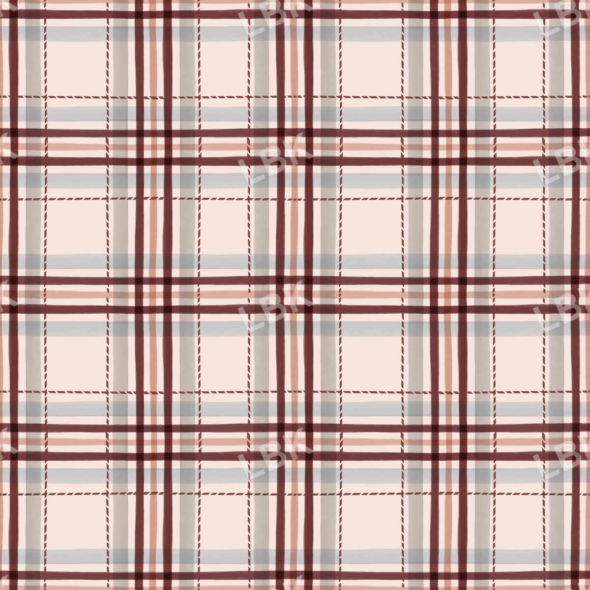 Thankful plaid mahogany cream
