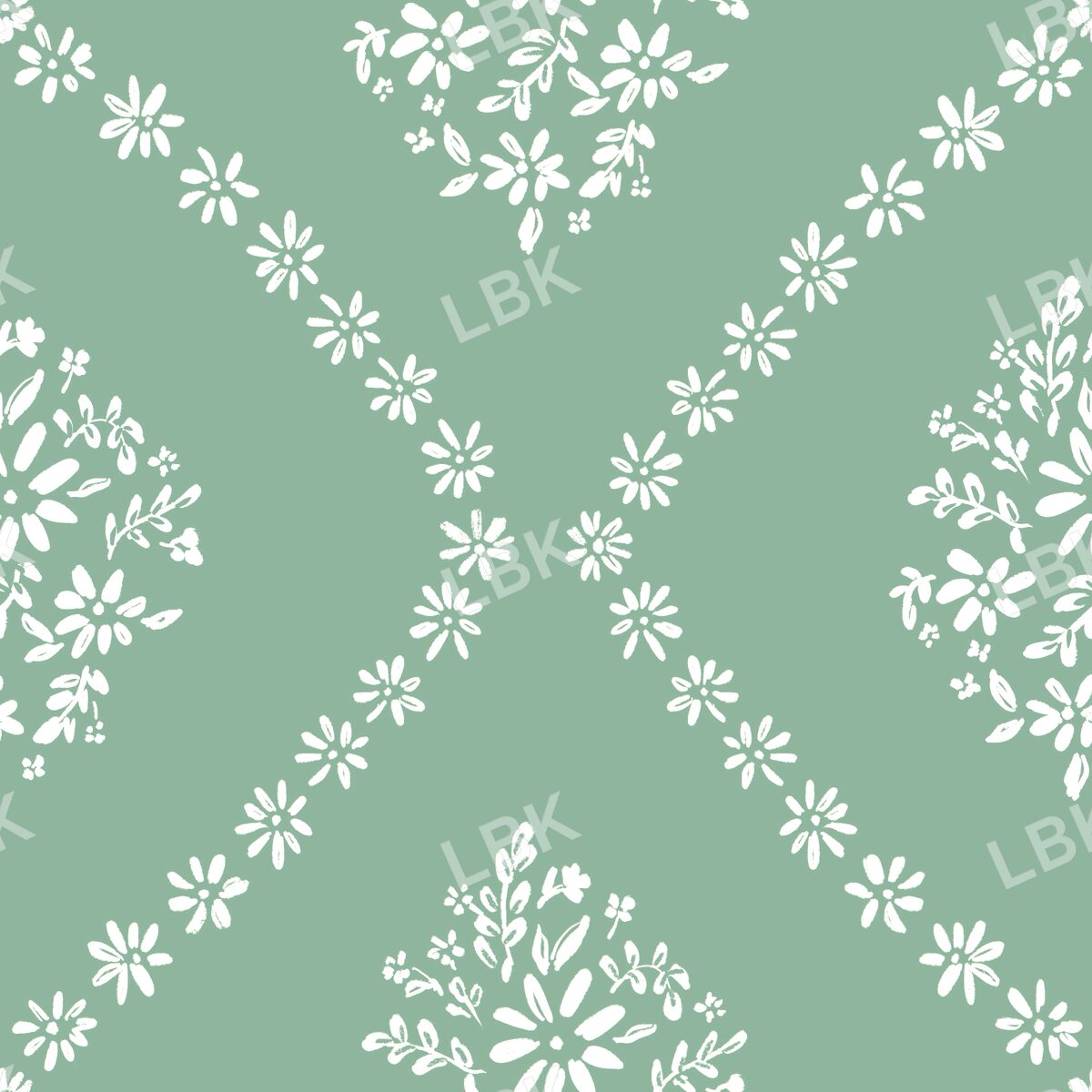 Daisy bouquet geometric sage