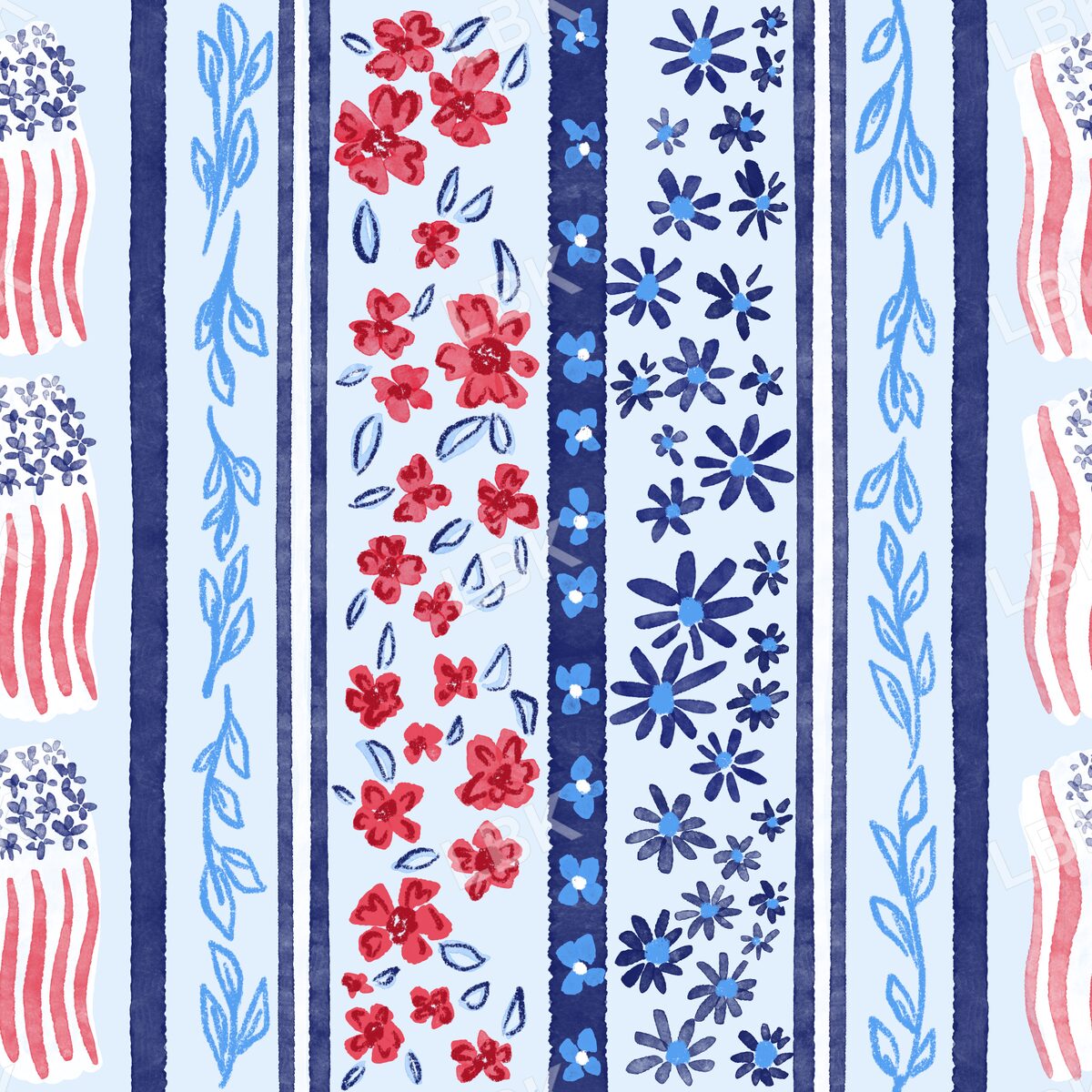 Bloom in the USA stripe light blue
