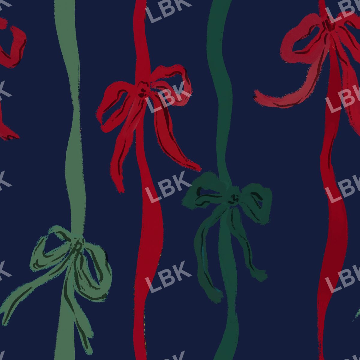 Ribbon bow vertical stripe navy blue