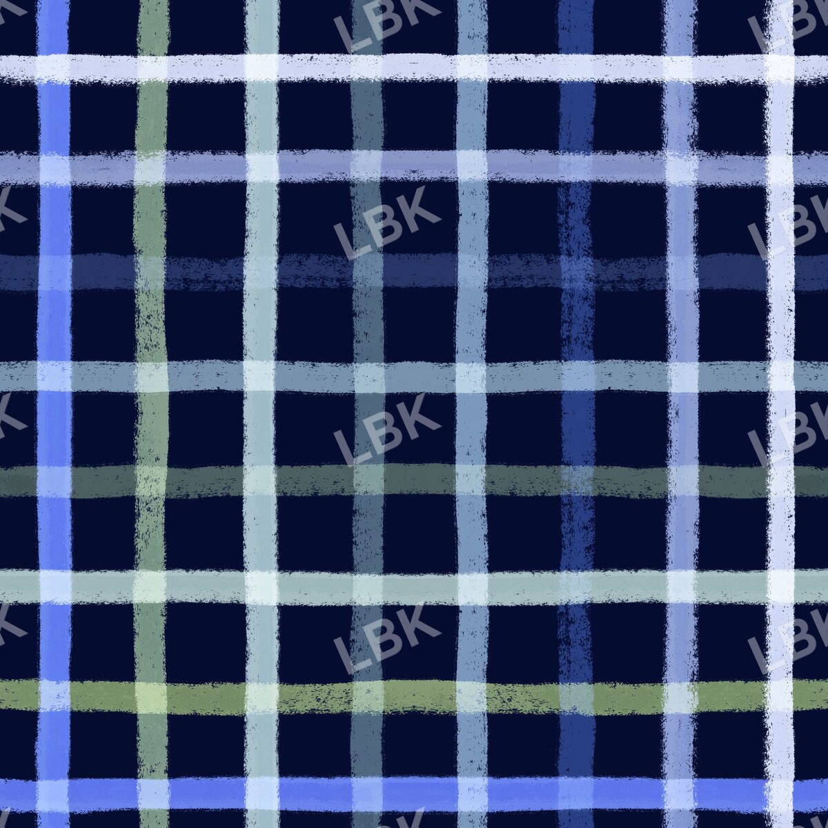 Navy blue gouache multicolor plaid winter