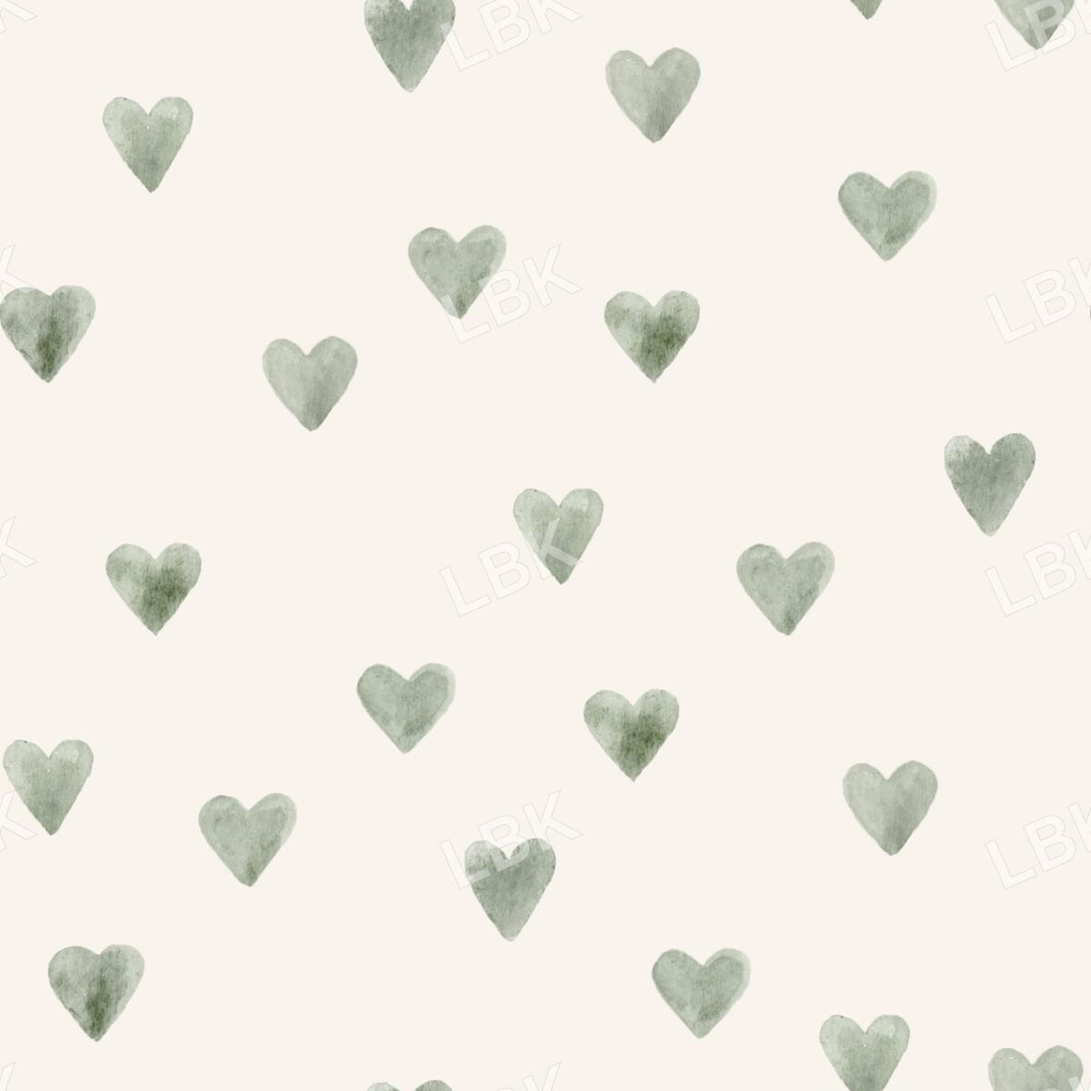 Dusty Sage Hearts on Vanilla