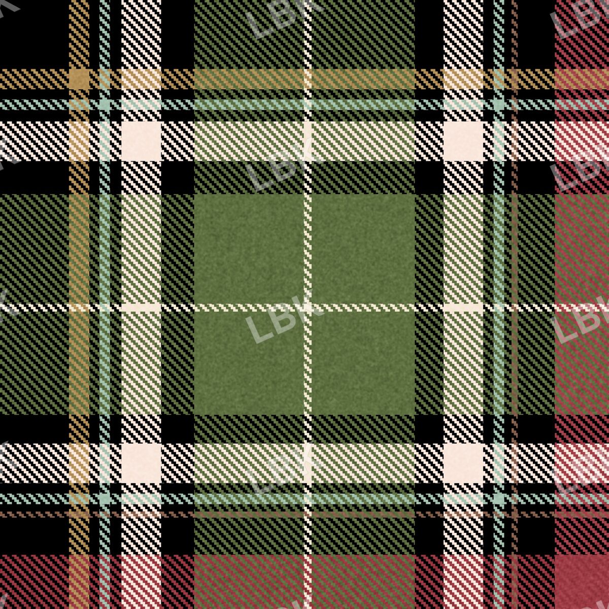 Holiday black green red plaid