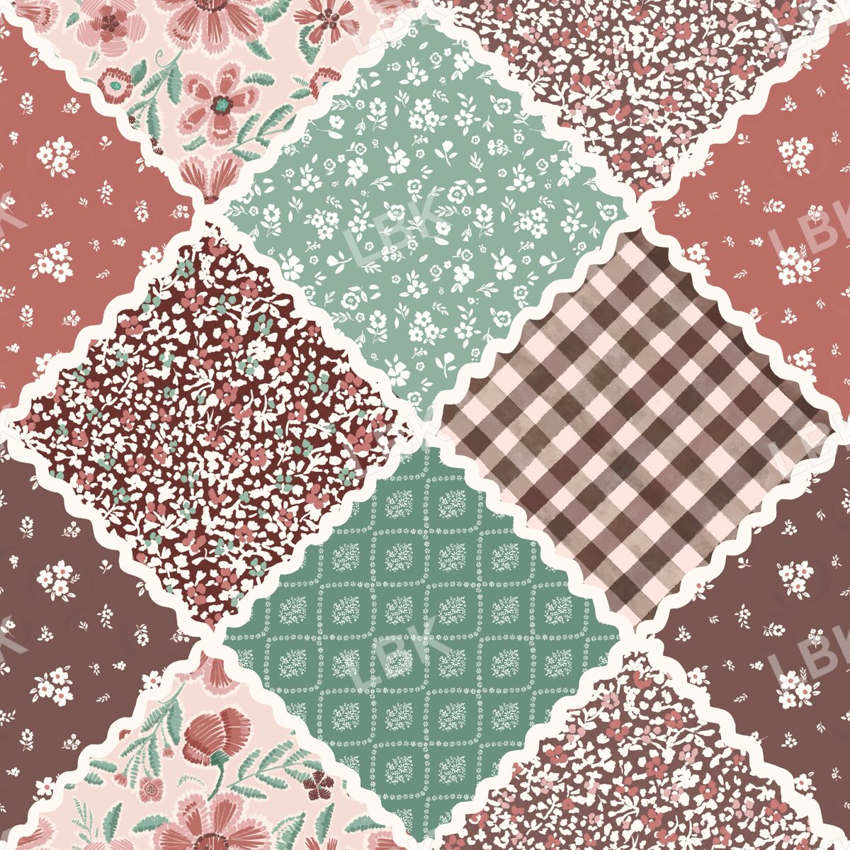 Gathered garden Rick rack patchwork