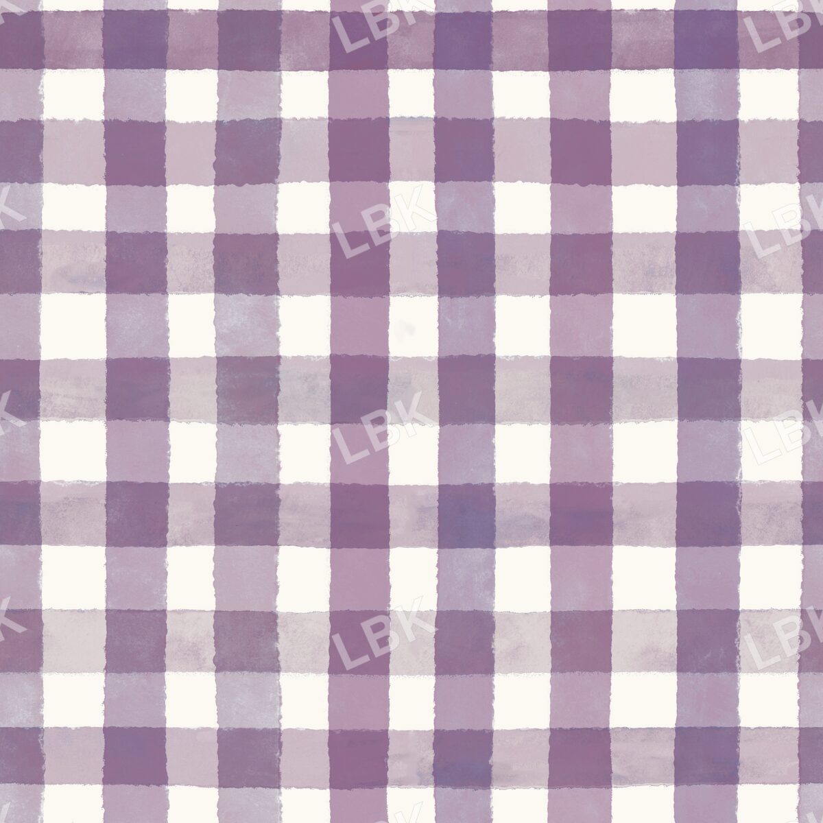 Fall harvest gingham plaid - purple mum/cream