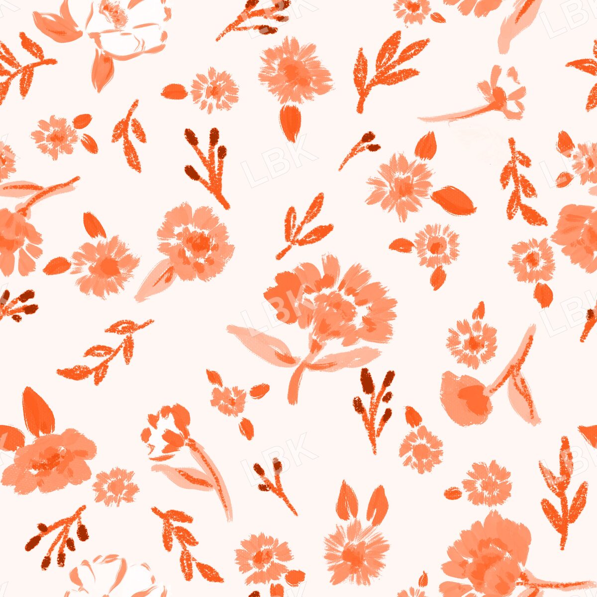 Boho meadow orange and cream