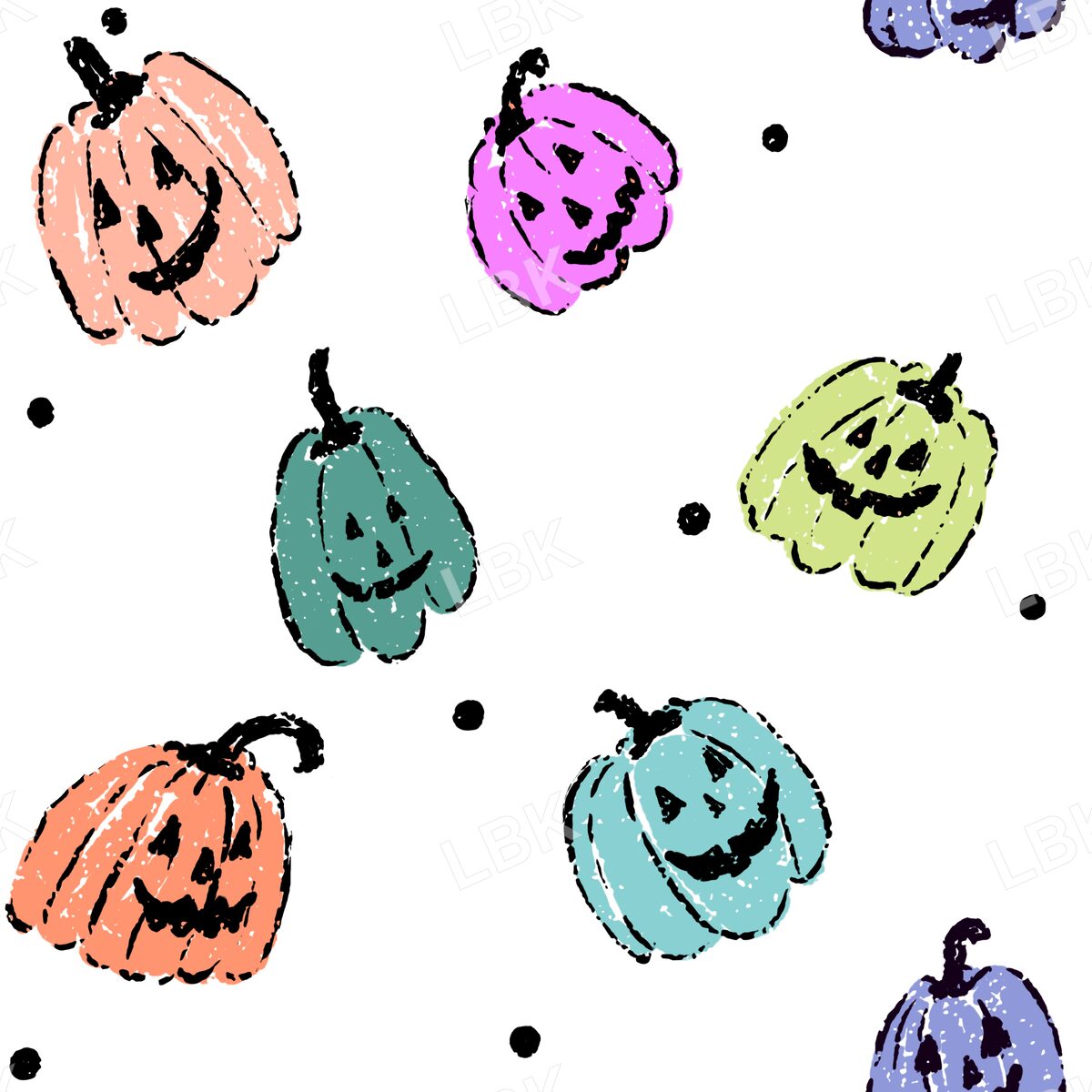Jolly jack o lanterns white and black dots