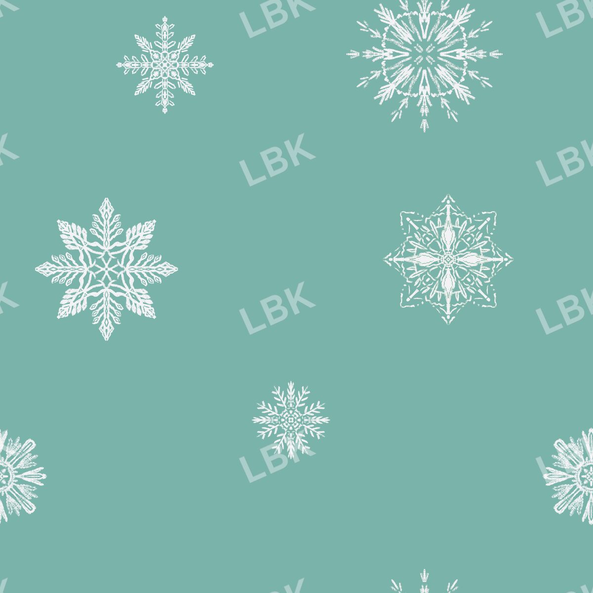 Light snow flakes eucalyptus
