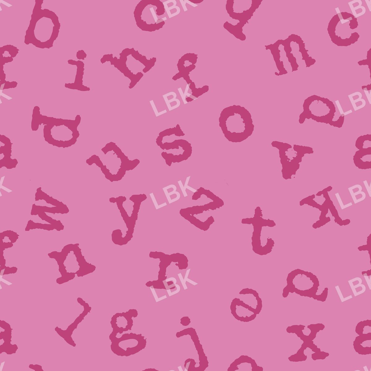 Typewriter alphabet toss - pink tonal