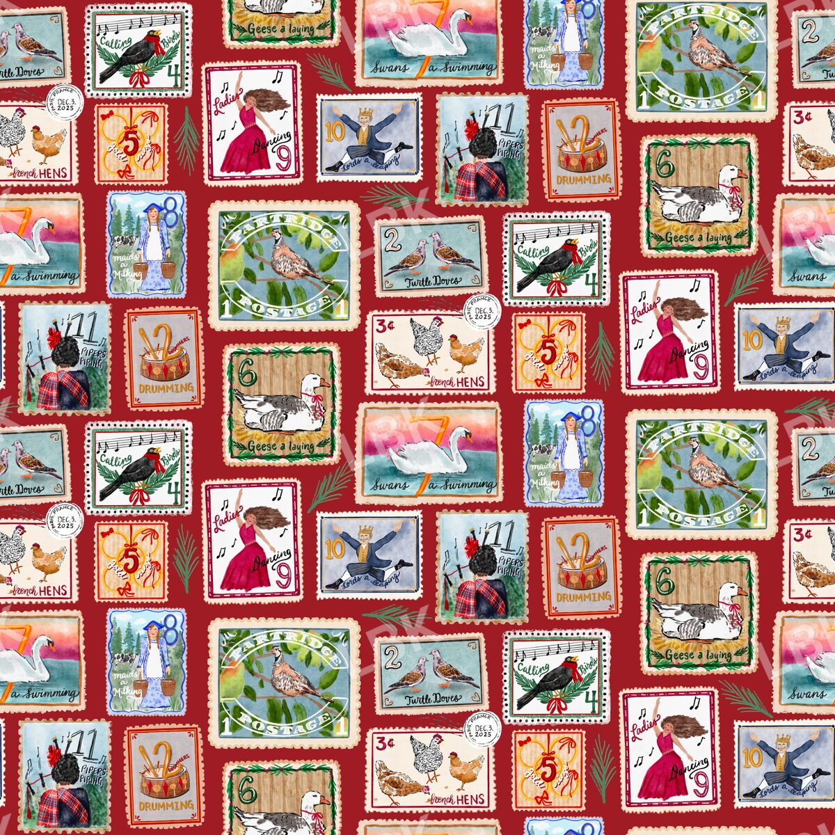 Twelve days of Christmas red