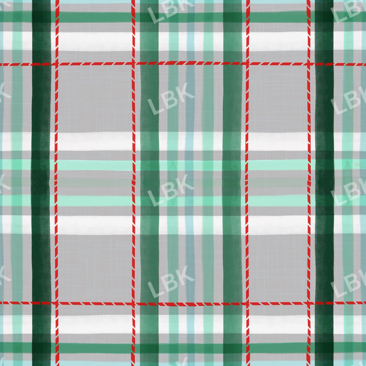 gray mint plaid