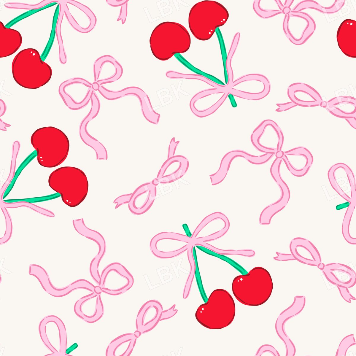 Cherries Pink Bows