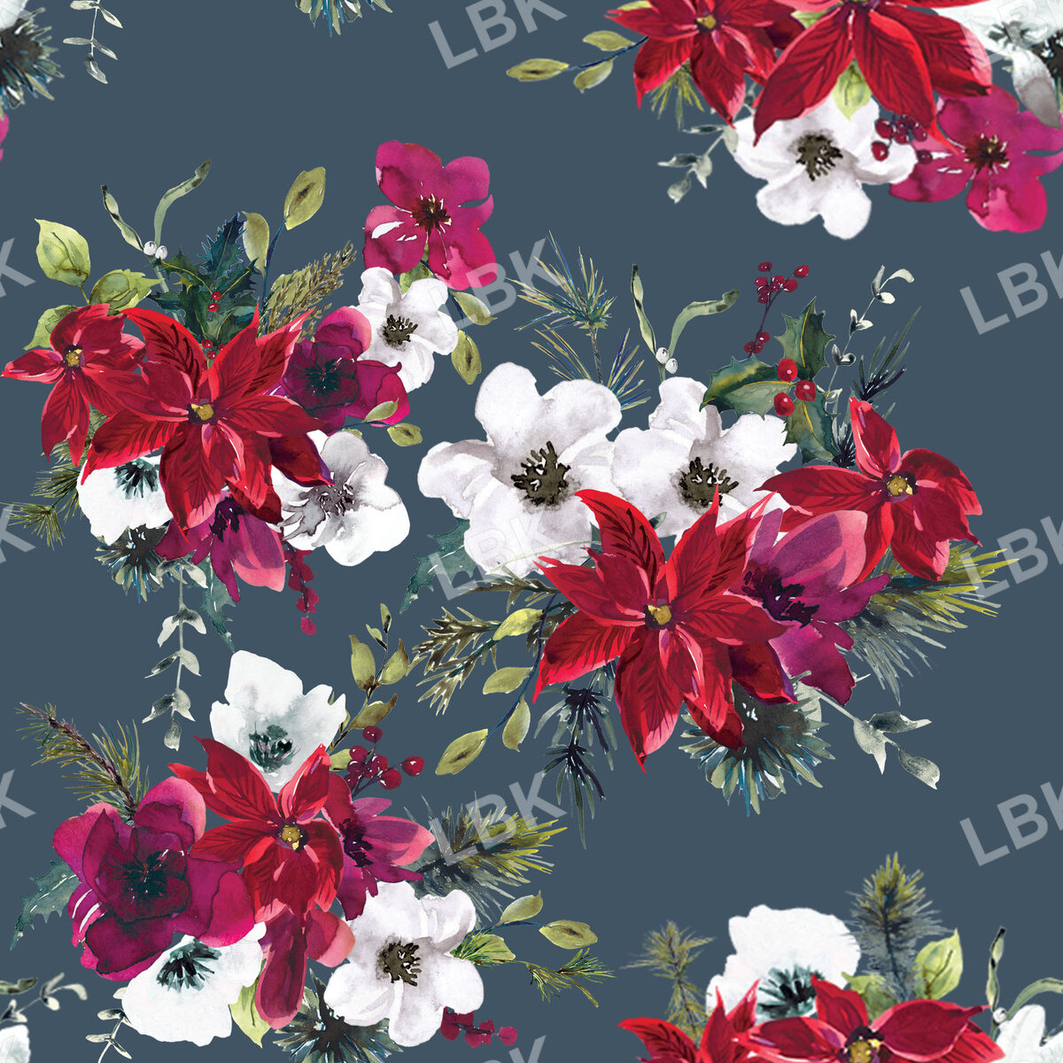 Christmas Dream Florals on Fiord