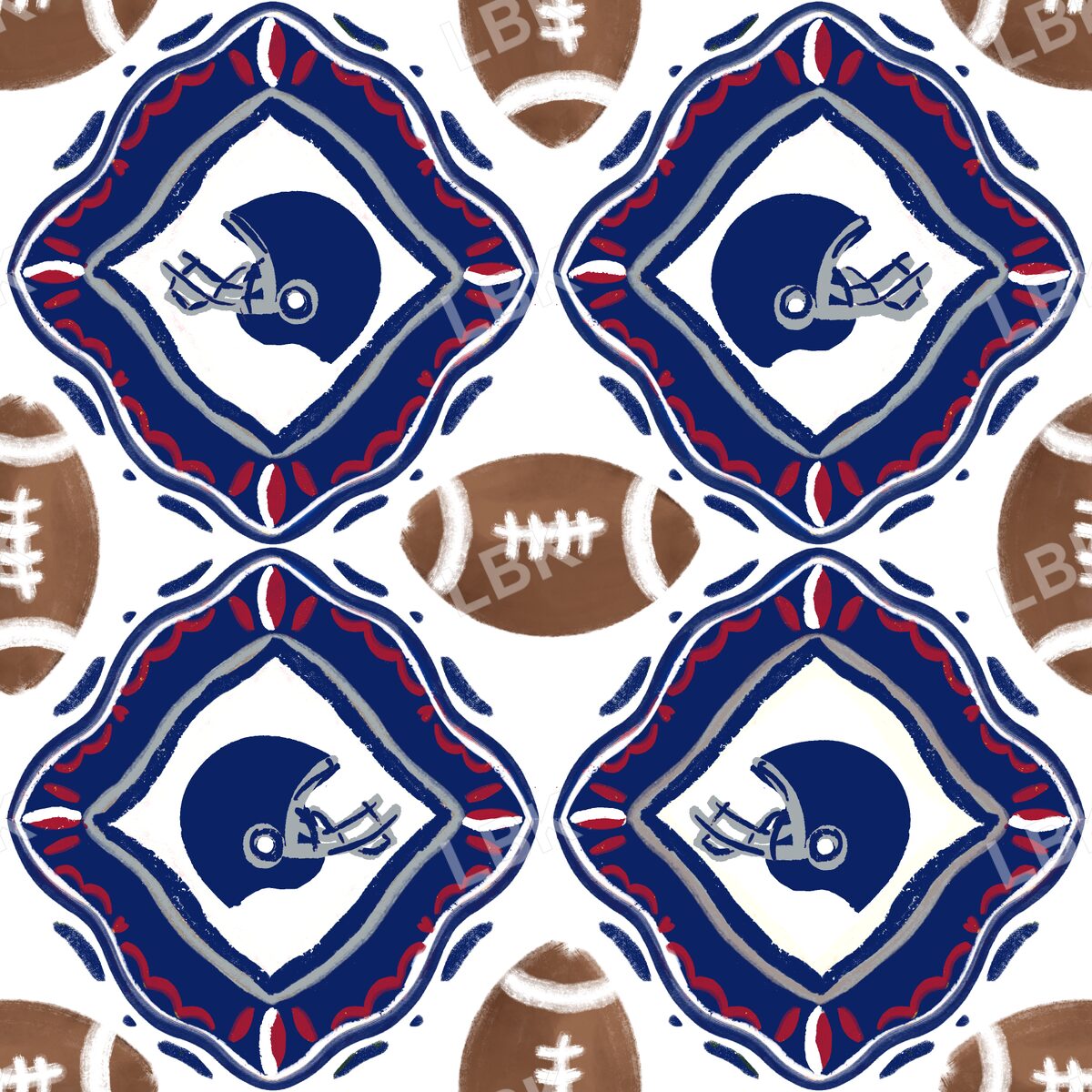 New York team football tiles white