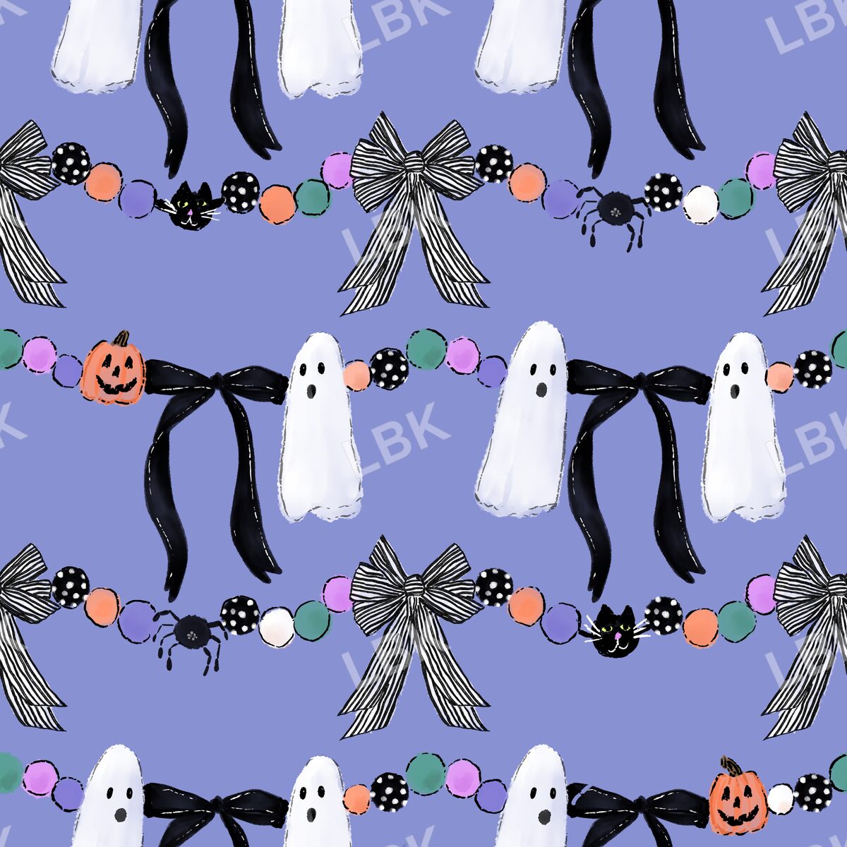 Halloween bow garland blurple