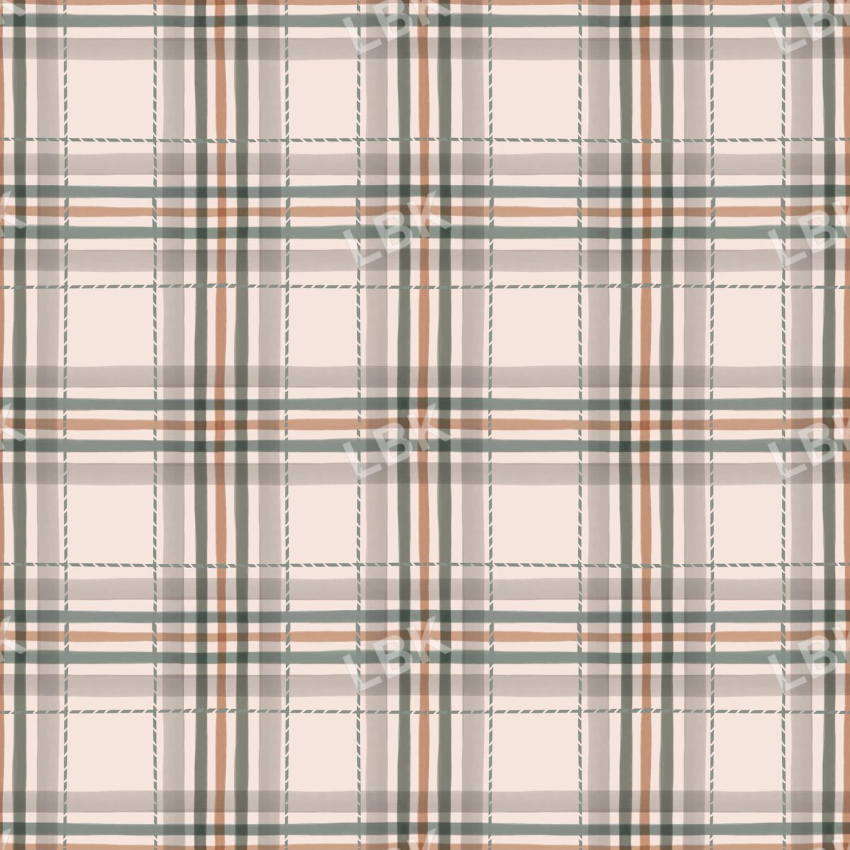 Thankful plaid sage cream