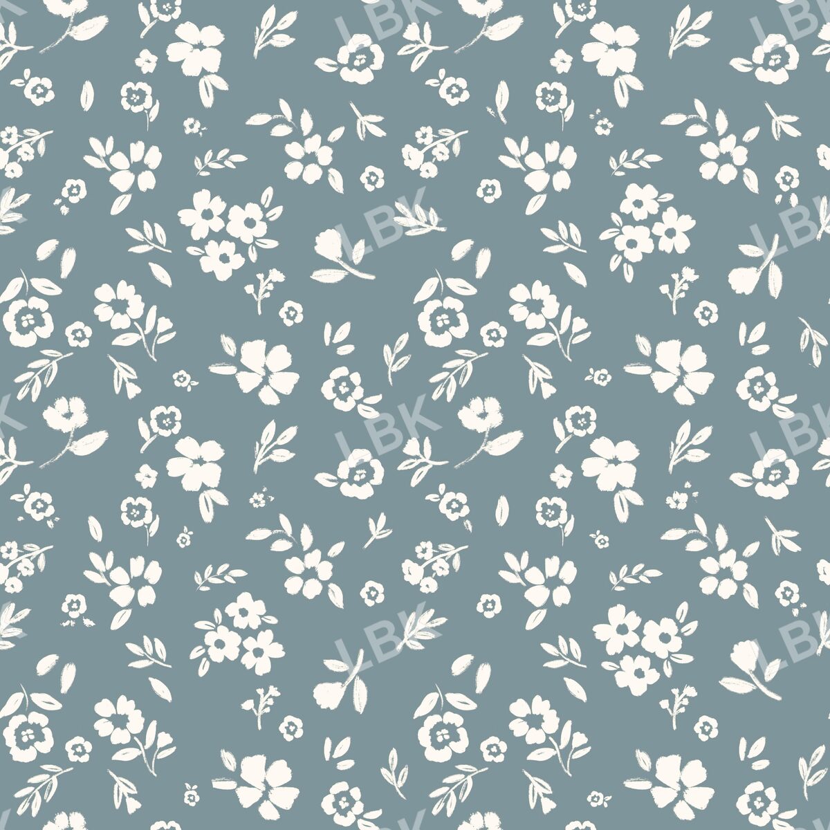 Pocket full of posies chambray blue