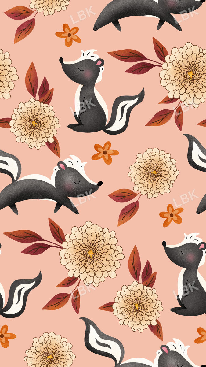 Fall Y'all Floral Skunk Pink