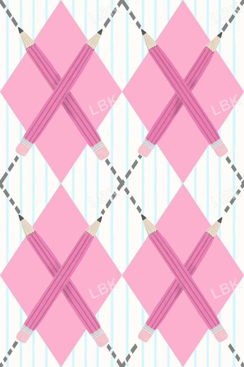 Preppy pencil argyle notebook paper pink pencil
