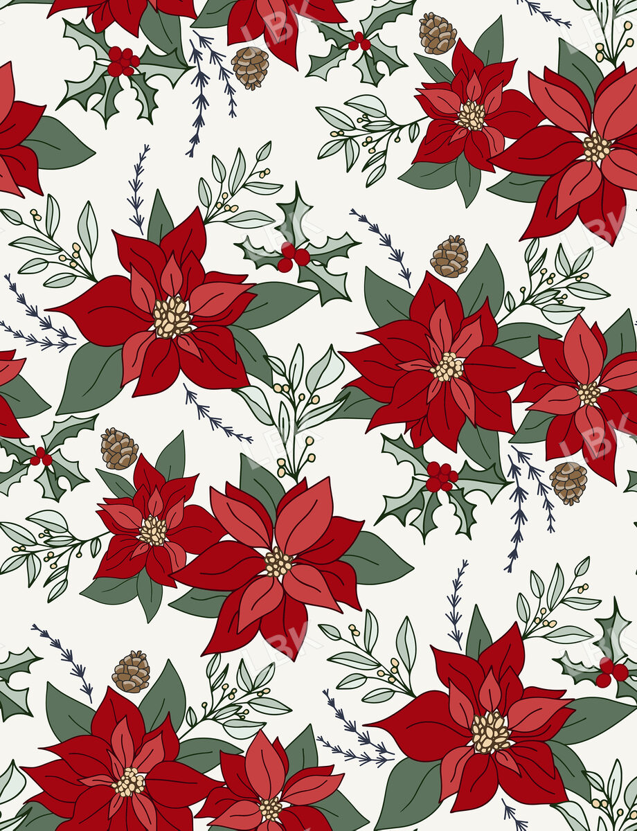 Classic Christmas Poinsettia White