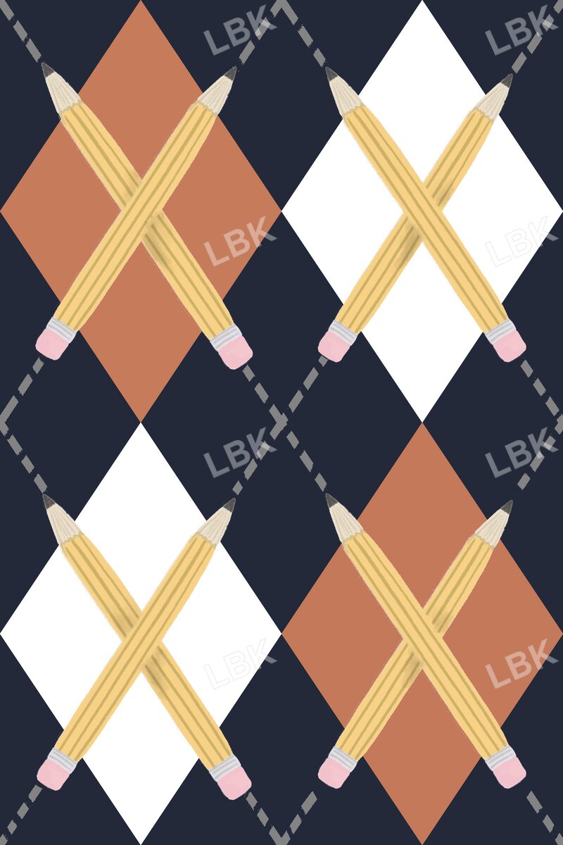 Preppy pencil argyle dark navy blue