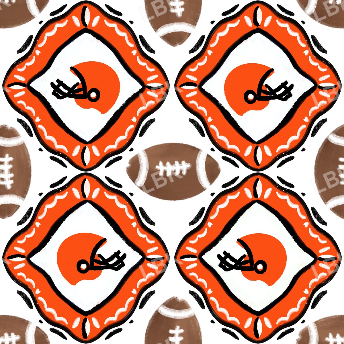 Cincinnati team football tiles white