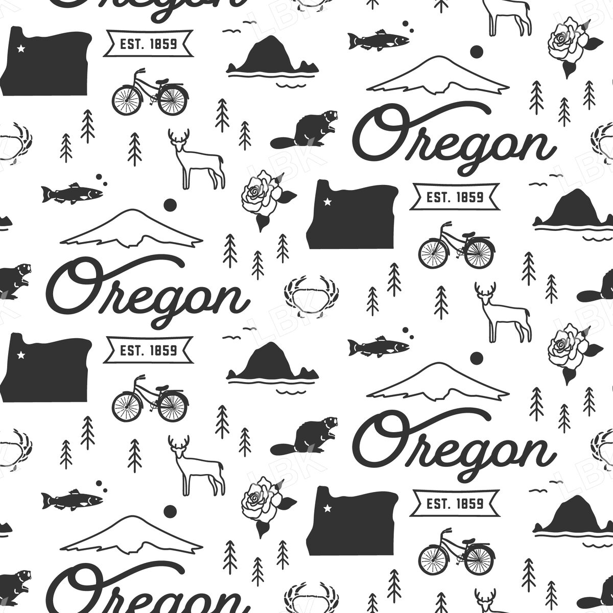 Oregon-black white
