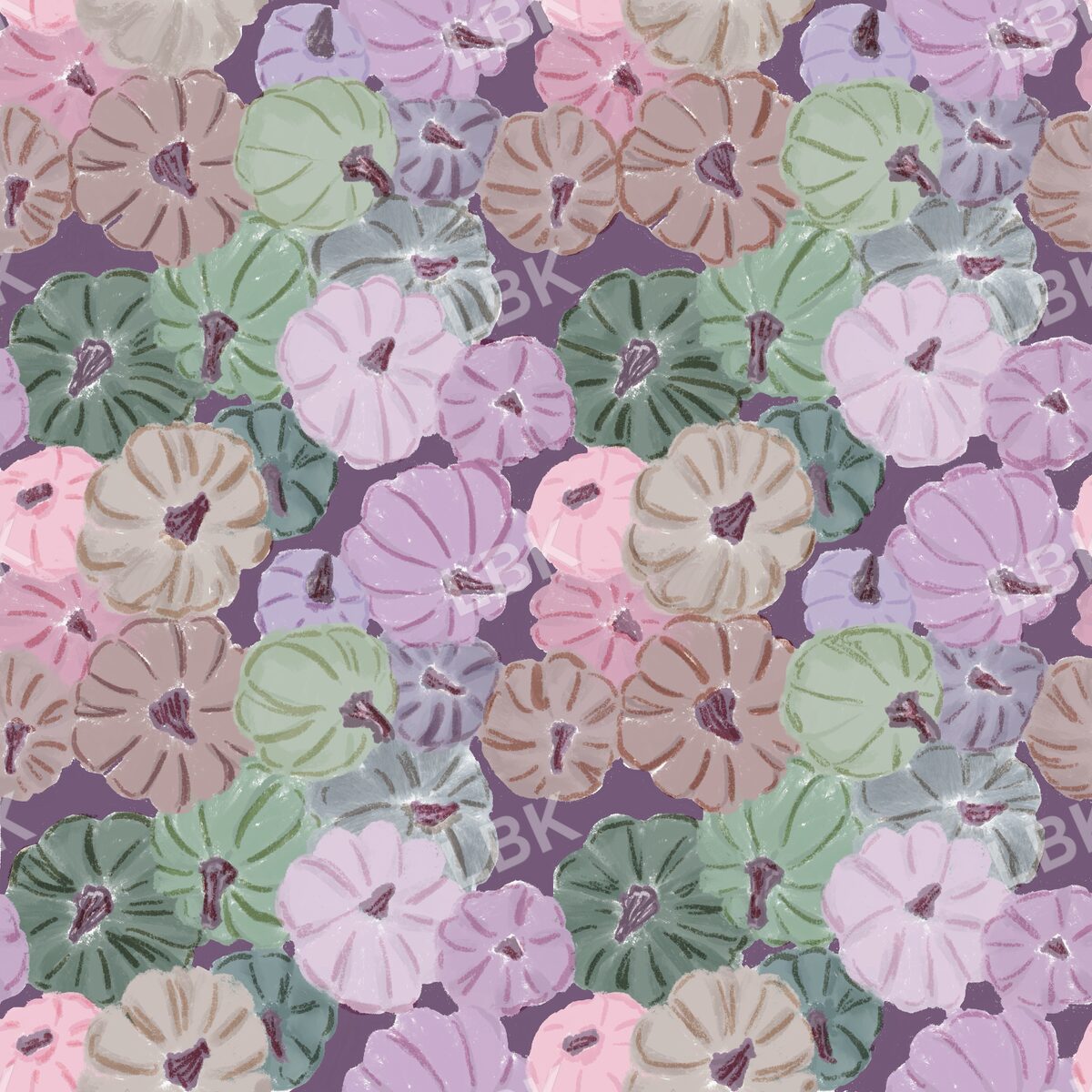 Pile of pumpkins plum purple