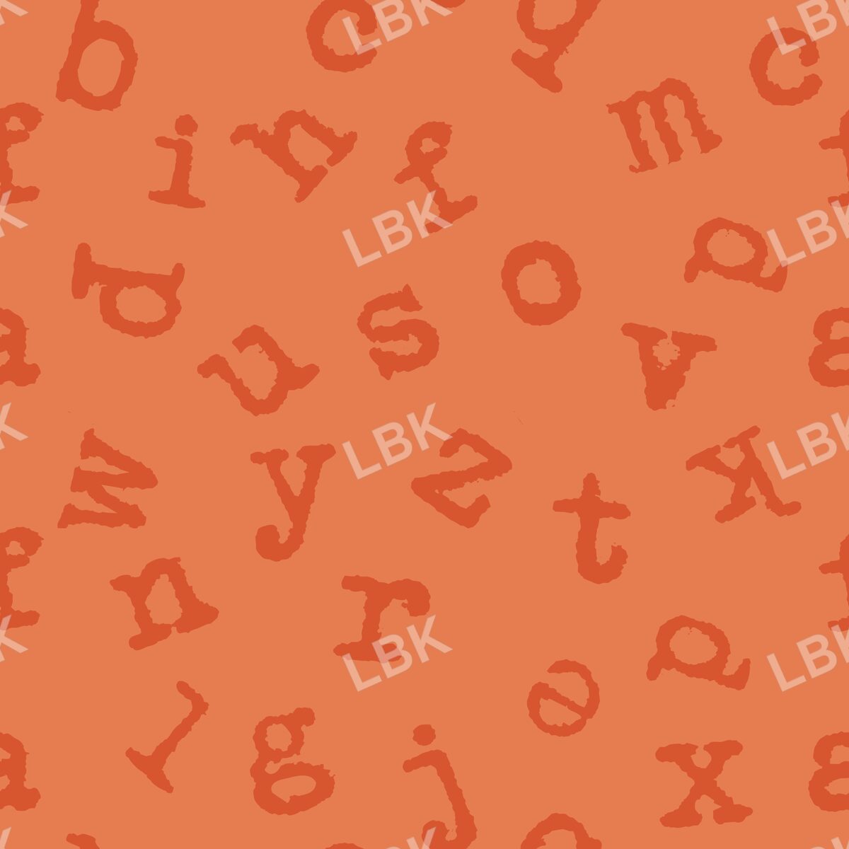 Typewriter alphabet toss - orange tonal