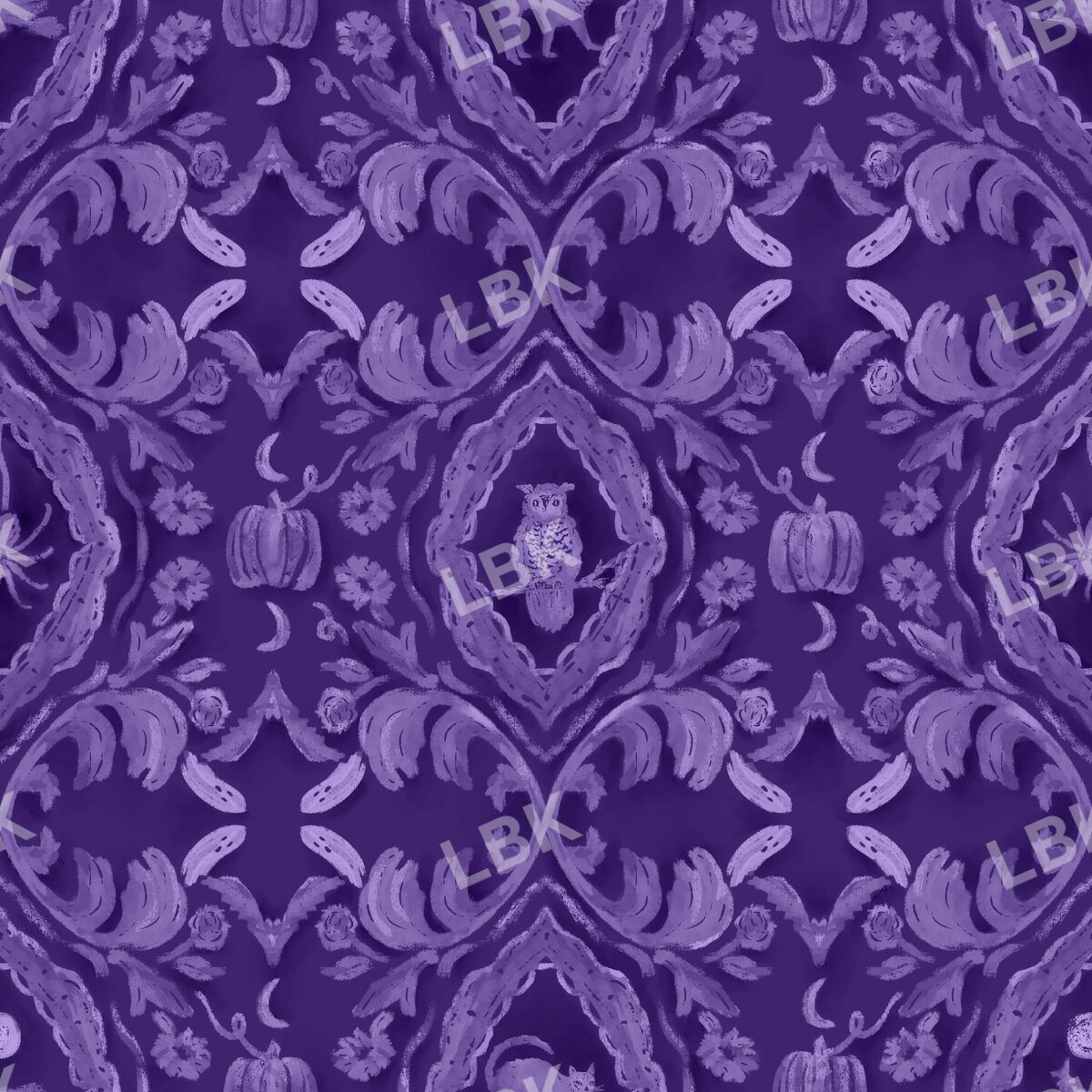 Halloween Damask purple