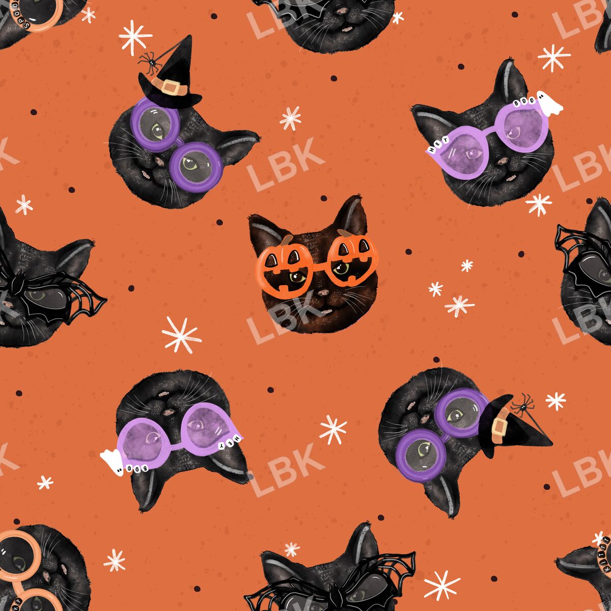 Meowlloween cats tossed orange