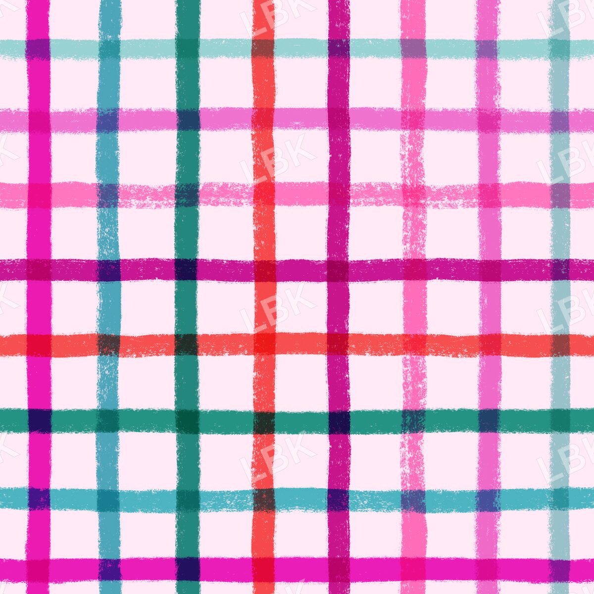 Summer multicolored gouache plaid pink