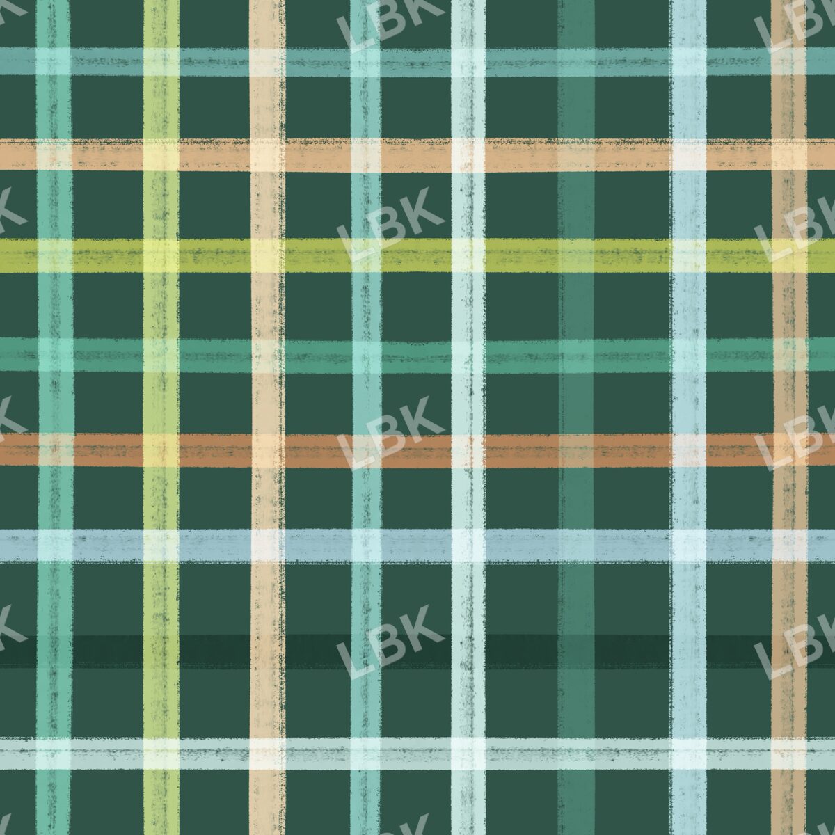 Pine woods plaid dark green multi